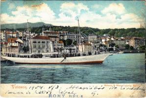 1904 Volosko, Volosca; kikötő, gőzhajó / port, steamship (EK)