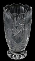 Üveg váza, kis kopásnyomokkal, m: 18 cm