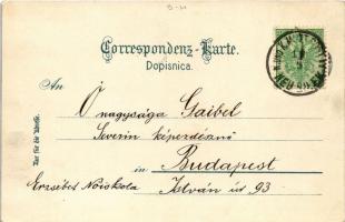 Sarajevo, Gruppe aus der Carsija / market, folklore + "K.und K. Milit. Post Neu Bilek" (EK...