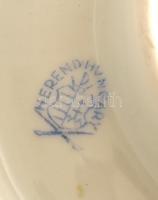 Herendi virágmintás gyertyatartó. Kézzel festett, jelzett, minimális kopással, d. 13 cm, m: 9,5 cm