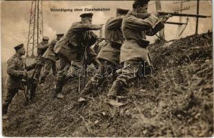 1916 Verteidigung einer Eisenbahnlinie / Első világháborús német katonák egy vasútvonalat védenek / WWI German military, soldiers defending a railway line (Rb)