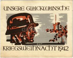 1942 Unsere Glückwünsche zur Kriegsweihnacht. Graphik u. Druck: Feldpost-Nr. 00911. / Második világháborús német katonai karácsonyi üdvözlet / WWII German military Christmas greeting