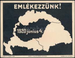 cca 1920 "Emlékezzünk! 1920. június 4.", kiadja: Magyar Nemzeti Szövetség