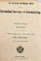 1850 Az ausztriai birodalmat illető közönséges birodalmi törvény- és kormánylap. 1850-diki évfolyam....