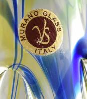 Murano díszváza, üveg, etikettel jelzett, hibátlan, m:36cm