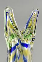 Murano díszváza, üveg, etikettel jelzett, hibátlan, m:36cm