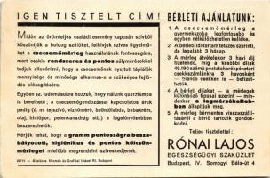 1946 Béreljen csecsemőmérleget! Rónai Lajos egészségügyi szaküzlet reklámja. Budapest, Somogyi Béla ...