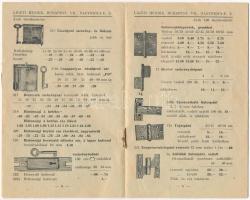1939 Ligeti Henrik bútor díszvasalások nagy választékban - 16 oldalas árjegyzék. Budapest, Nagydiófa...