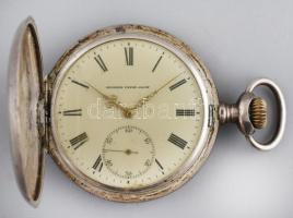 Georges Favre-Jacot - Locle (késöbb Zenith) ezüst (Ag) zsebóra. Jelzett számlap, jelzett szerkezet, jelzett tok, hibátlan számlap, működő, jó állapotban. Szerkezetszám 1253562 / Georges Favre Jacot Lochle Antique swiss mens silver pocket watch d: 50 mm