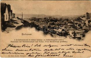 1902 Budapest I. Krisztinaváros és Tabán (a Gellérthegyről nézve). Ganz Antal 32. (EK)