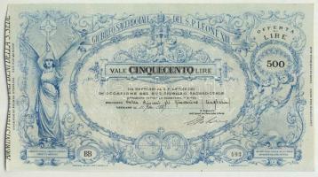 Pápai Állam 1887. "XIII.Leo pápa" jubileumi értékpapírjai sor: 5L, 20L, 50L, 100L, 500L, 1...