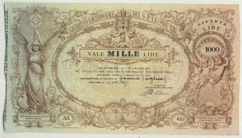 Pápai Állam 1887. "XIII.Leo pápa" jubileumi értékpapírjai sor: 5L, 20L, 50L, 100L, 500L, 1...