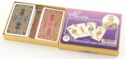 Piatnik kártya, osztrák uralkodók képmásával, dobozban, 9x5,5cm