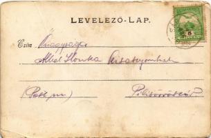 1909 Nagysáp, Nagy-Sáp; Református templom és iskola. Eckstein Lajos kiadása (szakadások / tears)