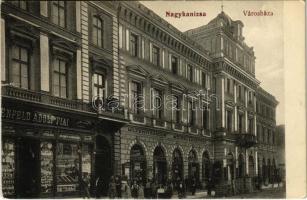 1912 Nagykanizsa, Városháza, Miltényi Sándor, Weiss és Ledofski, Rosenfeld Adolf fiai üzlete. Schwarz és Tauber kiadása (EK)