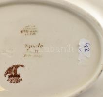 Angol fajansz tálka, jelzett, kopásnyomokkal, 22x16cm