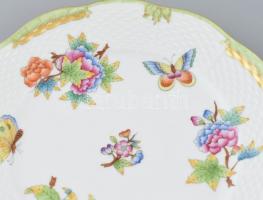 Herendi Viktória mintás 6db süteményes tányér, kézzel festett porcelán, jelzett, kopásnyomokkal