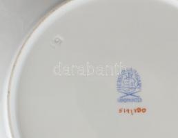 Herendi Viktória mintás 6db süteményes tányér, kézzel festett porcelán, jelzett, kopásnyomokkal