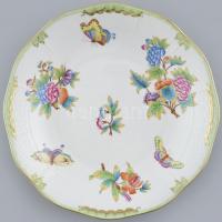 Herendi Viktória mintás 1db köretes tál, kézzel festett porcelán, jelzett, kopásnyomokkal. d:25cm