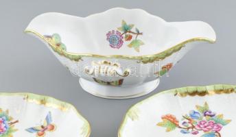Herendi Viktória mintás 3 részes szoszié / szószos / mártásos tál, kézzel festett porcelán, jelzett,...