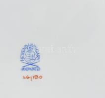 Herendi Viktória mintás leveses tál fedéllel, kézzel festett porcelán, jelzett, hibátlan, apró kopás...