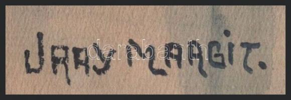 Uray Margit jelzéssel: Csendélet. Akvarell, papír, kartonra kasírozva, 18,5x24 cm