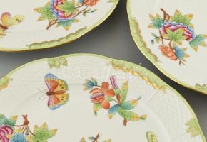 Herendi Viktória mintás 6db lapostányér, kézzel festett porcelán, jelzett, hibátlan