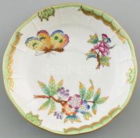 Herendi Viktória mintás 6db mokkás csésze aljjal, kézzel festett porcelán, jelzett, kopásnyomokkal