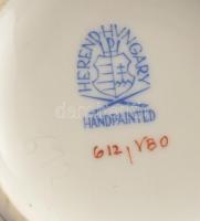 Herendi Viktória mintás, kosaras nyomott porcelán mokkás készlet. Kézzel festett, jelzett, kopásnyom...