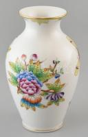Herendi Viktória mintás váza, jelzett, kézzel festett, apró kopásnyomokkal, m: 14 cm,