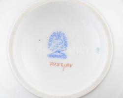 Herendi zöld Apponyi mintás porcelán váza, kézzel festett, jelzett, hibátlan, m: 16 cm