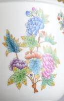 Herendi Viktória mintás porcelán kaspó, kézzel festett, jelzett, hibátlan, m: 16 cm, d: 20 cm