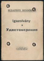 1945 Kétnyelvű fényképes igazolvány rendőr számára