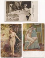 20 db RÉGI erotikus motívum képeslap vegyes minőségben / 20 pre-1945 erotic motive postcards in mixed quality