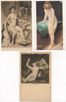 20 db RÉGI erotikus motívum képeslap vegyes minőségben / 20 pre-1945 erotic motive postcards in mixe...