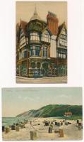 16 db RÉGI angol város képeslap vegyes minőségben / 16 pre-1945 British town-view postcards in mixed quality