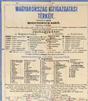 Magyarország közigazgatási térképe 1918-ban (1939. évi határokkal). Tervezte és rajzolta: Kogutowicz...