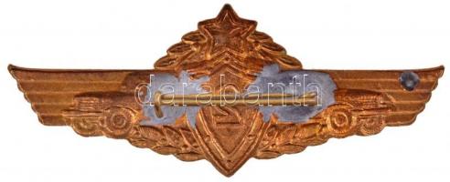 ~1950-1960. Magyar Néphadsereg II. osztályú páncélos- és gépjárművezető zománcozott, aranyozott Br k...