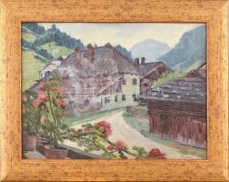 Daffinger Hanna (1883-?), 1909-ben a nagybányai szabadiskolában tanult: Utcarészlet. Olaj, karton. Jelzett. Dekoratív fakeretben. 24,5x34,5 cm.