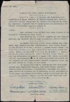 1945 Gyula, határozat levente oktató feddéséről, kissé sérült