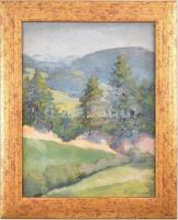 Daffinger Hanna (1883-?), 1909-ben a nagybányai szabadiskolában tanult: Erdőszéle. Olaj, karton. Jelzett. Dekoratív fakeretben. 33,5x24 cm.