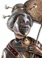 Ezüst (Ag/925) Alessandro Magrino (1958- ): Gésa. Epoxigyantával töltött, zománcozott ezüst. Bruttó:...