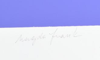 Frank Magda (1914-1997): Kompozíció. Szitanyomat, papír, jelzett. 40×27 cm