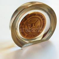 USA 1961. "John F. Kennedy" amerikai elnök beiktatására kiadott nagyméretű Br plakett, lev...