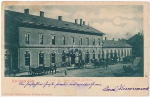 1900 Kolozsvár, Cluj; A Magy. Kir. Államvasutak indóháza, MÁV vasútállomás. Dunky fivérek / railway station (fl)