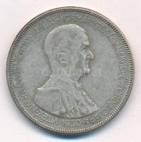 1930. 5P Ag "Horthy jobbra" T:2-,3 patina  Adamo P8