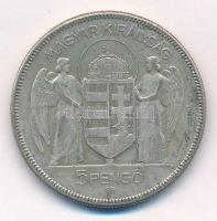1930. 5P Ag "Horthy jobbra" T:2-,3 patina 
Adamo P8