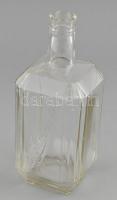 Gschwindt likőrös üveg, dombornyomott felirattal, kisebb kopásnyomokkal, m: 23 cm