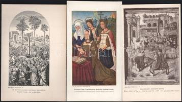 Nagy Képes Világtörténet VI. képmellékletek - XV. századi metszetek, miniatúrák stb. fotóreprodukciói, 15 db
