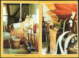 Tematikus népművészeti képsorozat, szélmalmok, vízi malmok, stb., 26 kép 13 lapon